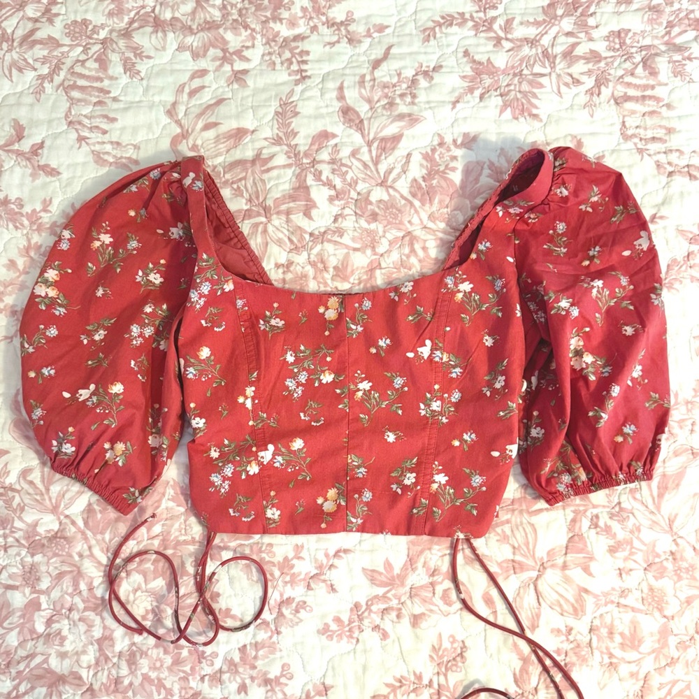 Abercrombie & Fitch Puff Sleeve Floral Blouse